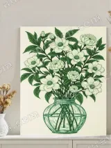 Green Botanical Floral Vase Canvas Wall Art for Living & Bedroom Decor – view 3