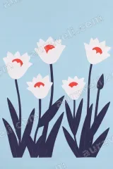Minimalist White Floral Wall Art for Living Room and framed modern home decor