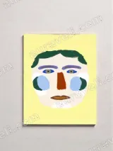 Whimsical Face Abstract Canvas Wall Art for Living Room Home Decor – view 2