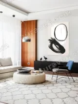 Abstract Black Brushstroke & Circle Wall Art for Home Decor – view 4