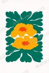 Bold Color Floral Canvas Wall Art for Living Room framed modern home decor