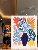 Abstract Floral Vase Canvas Wall Art for Living Room Home Decor