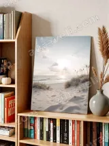 Sunrise Beach Sand Dune Ocean Canvas Wall Art for Living Room Home Decor – view 4