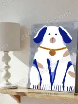 Cute Cartoon Dog Canvas Wall Art for Kids Room Home Decor – view 4