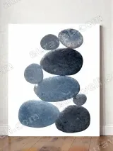 Blue Pebble Stacking Canvas Wall Art for Living Room Bedroom Home Decor – view 2