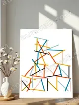 Abstract Colorful Lines Canvas Wall Art for Living Room Home Decor – view 5