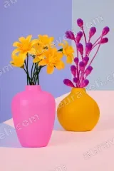 Colorful Floral Vases Canvas Wall Art for Living Room framed modern home decor
