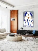 Cute Cartoon Dog Canvas Wall Art for Kids Room Home Decor – view 5