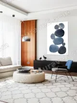 Blue Pebble Stacking Canvas Wall Art for Living Room Bedroom Home Decor – view 5
