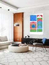 Abstract Colorful Geometric Canvas Wall Art for Home Decor – view 5