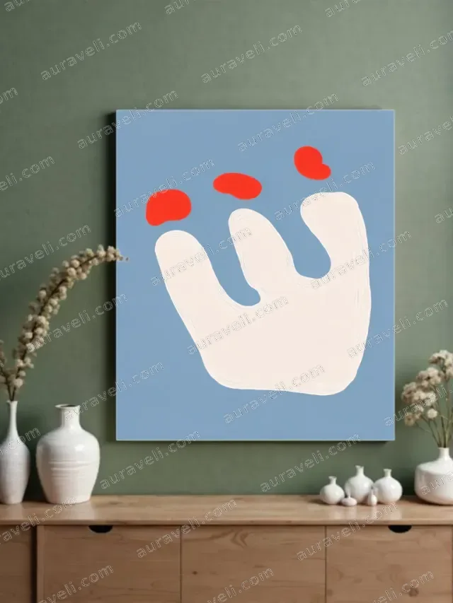 Minimalist Abstract Hand Canvas Wall Art for Living Room & Bedroom Decor — art print