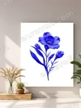 Blue Floral Canvas Wall Art for Living Room Bedroom Home Decor – view 4