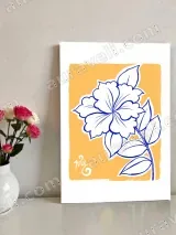 Blue Floral Canvas Wall Art for Bedroom & Living Room Home Decor – view 2