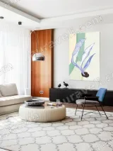 Abstract Blue Botanical Canvas Wall Art for Living Room Bedroom Home Decor – view 5