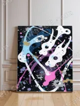 Abstract Colorful Splatter Canvas Wall Art for Living Room Decor