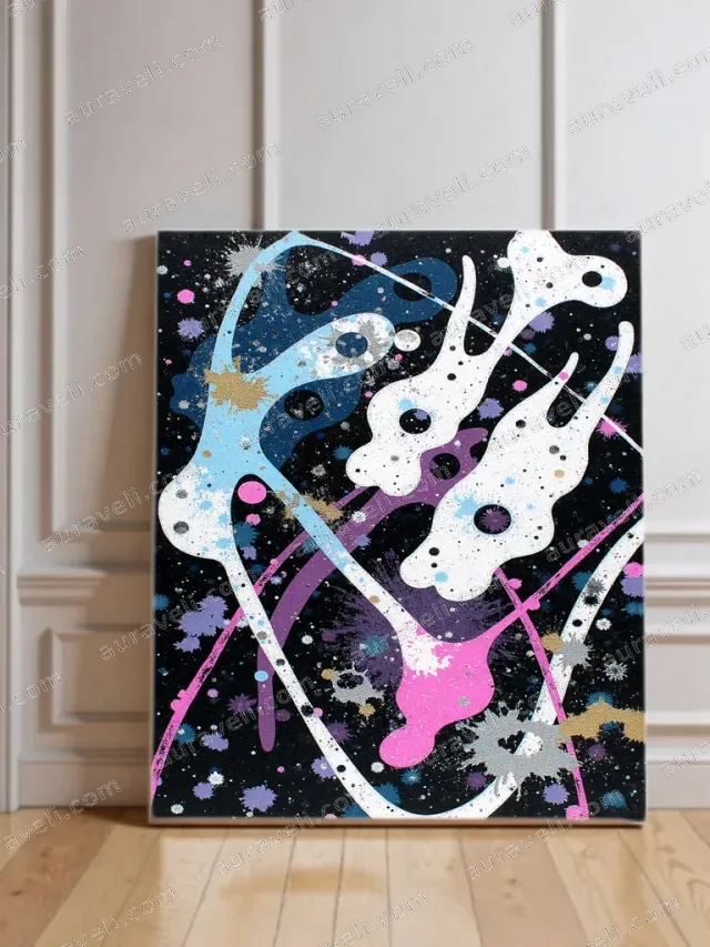 Abstract Colorful Splatter Canvas Wall Art for Living Room Decor — art print