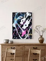 Abstract Colorful Splatter Canvas Wall Art for Living Room Decor – view 2