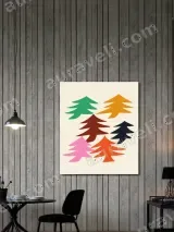 Colorful Abstract Pine Trees Canvas Wall Art for Living Room Home Decor – view 2