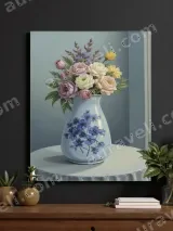 Floral Vase Bouquet Canvas Wall Art for Bedroom Living Room Home Decor