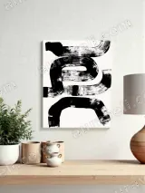 Abstract Black Brushstroke Canvas Wall Art for Living Room Home Decor – view 4