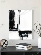 Abstract Black White Canvas Wall Art for Home Office Decor – view 3