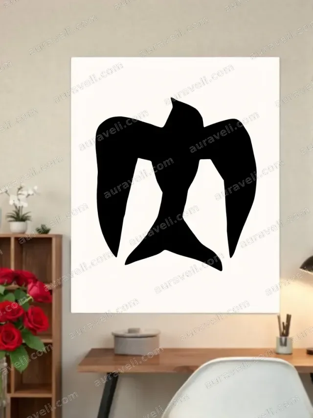 Abstract Bird Silhouette Canvas Wall Art for Living Room Home Decor — art print