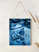 Blue Butterfly Water Ripple Canvas Wall Art for Living Room Bedroom Home Decor – view 2