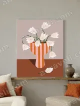 Minimalist Floral Vase Canvas Wall Art for Living Room Home Decor