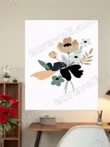 Minimalist Floral Canvas Wall Art for Living Room Bedroom Home Decor