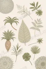 Botanical Tropical Leaves Pineapple Canvas Wall Art for Home and framed modern decor