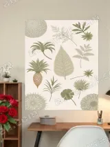 Botanical Tropical Leaves & Pineapple Canvas Wall Art for Home Decor