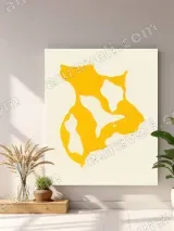 Abstract Yellow Organic Shape Canvas Wall Art for Living Room Home Decor – view 4
