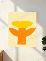 Abstract Citrus - toned Botanical Canvas Wall Art for Living Room Decor – view 2