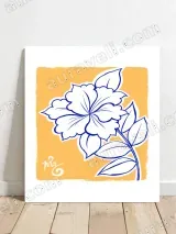 Blue Floral Canvas Wall Art for Bedroom & Living Room Home Decor