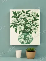 Green Botanical Floral Vase Canvas Wall Art for Living & Bedroom Decor – view 4
