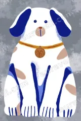 Cute Cartoon Dog Canvas Wall Art for Kids Room framed modern home decor