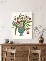Floral Tulip & Hyacinth Vase Canvas Wall Art for Home Decor – view 2