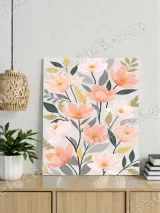 Blush Floral Canvas Wall Art for Bedroom Living Room Home Decor – view 2