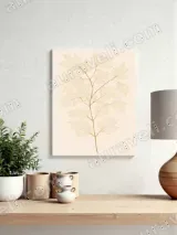 Golden Botanical Leaf Canvas Wall Art for Living Room Decor – view 4