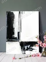 Abstract Black White Canvas Wall Art for Home Office Decor – view 2