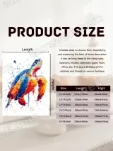 Colorful Sea Turtle Watercolor Splatter Canvas Wall Art for Home Decor – view 7
