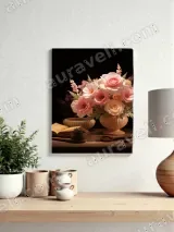 Pink Floral Still Life Canvas Wall Art for Living Room Home Decor – view 4