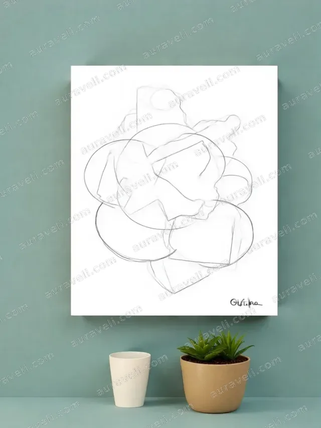 Abstract Geometric Line Art Canvas Wall Art for Living Room Home Decor — art print