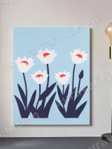 Minimalist White Floral Wall Art for Living Room and Bedroom Home Decor – view 2