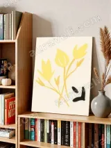 Minimalist Yellow Floral Wall Art for Living Room Bedroom Home Decor – view 3