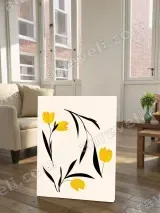Yellow Tulip Floral Canvas Wall Art for Living & Bedroom Home Decor – view 2