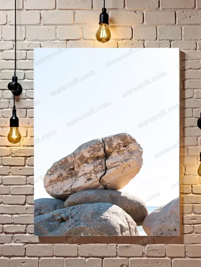 Beach Rock Stack Canvas Wall Art for Living Room Home Decor — art print