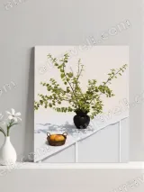 Green Plant in Black Vase Canvas Wall Art for Living Room Home Decor – view 3