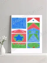 Abstract Colorful Geometric Canvas Wall Art for Home Decor – view 2