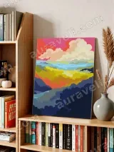 Abstract Colorful Cloudscape Canvas Wall Art for Living Room Decor – view 4